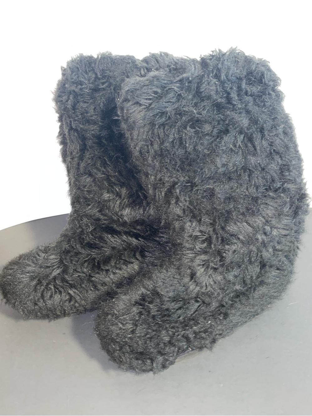 Black Fun Faux Fur Boots